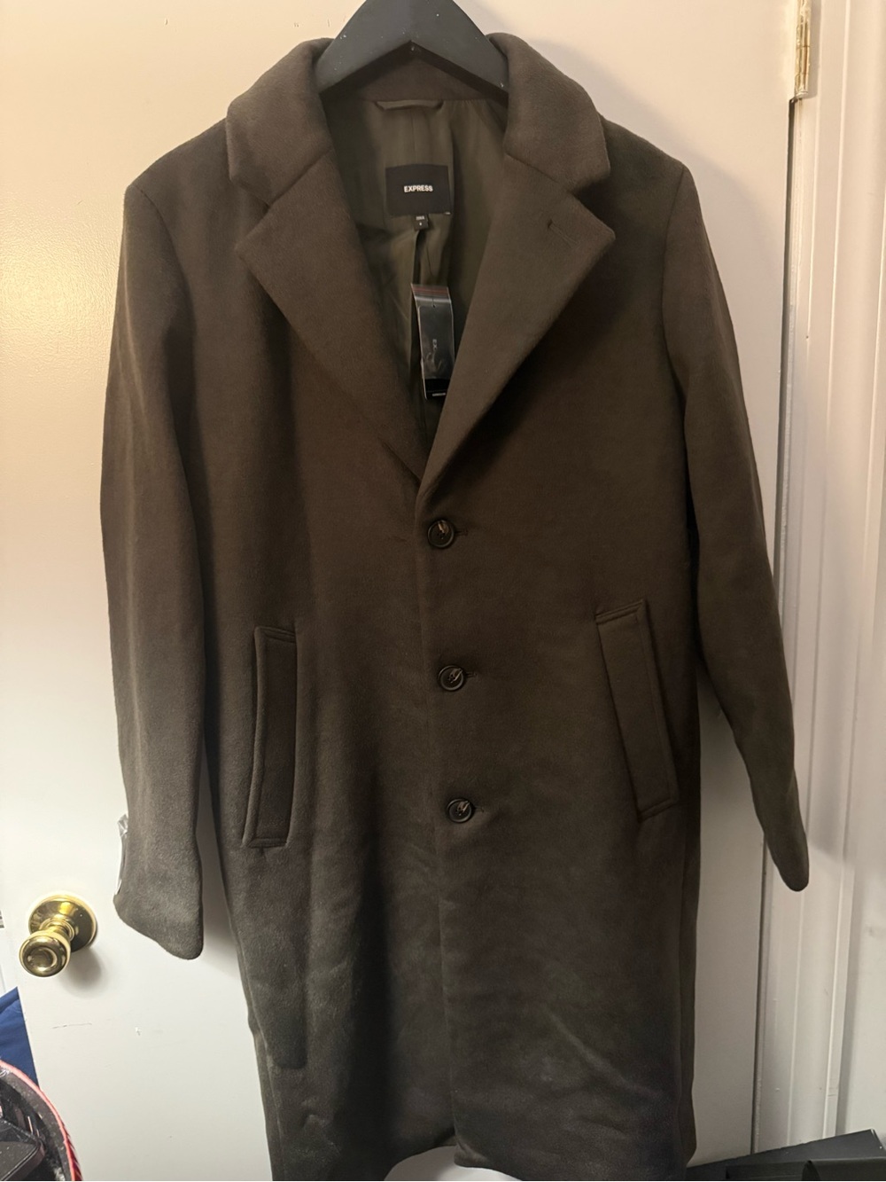 Men's Dark Olive Pea Coat